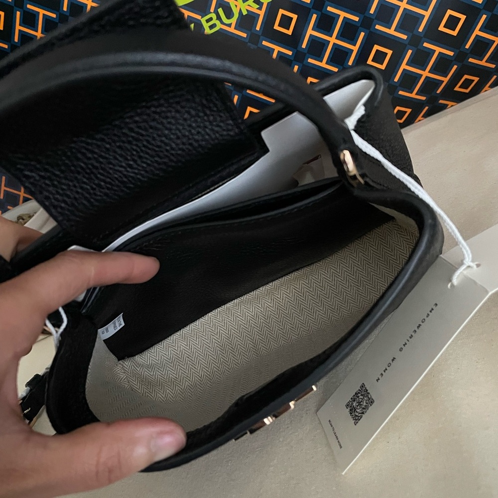 New, tory burch Britten micro satchel crossbody black 145357 - Picture 9 of 15